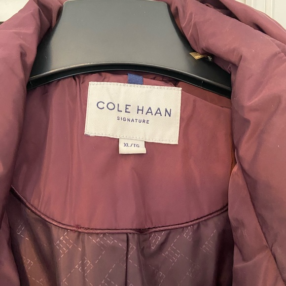 Burgundy Cole Haan down puffer coat - Picture 4 of 7